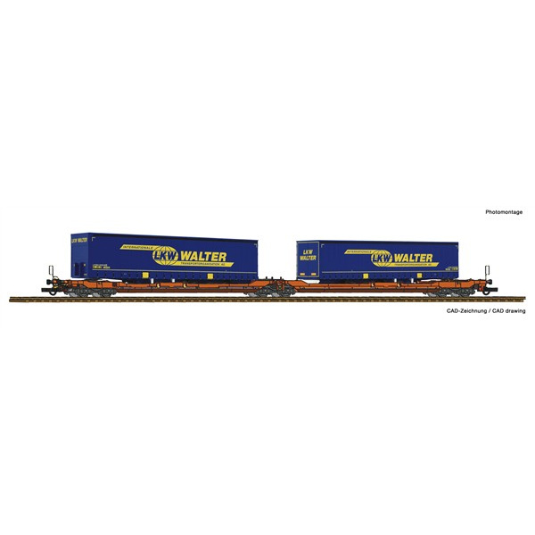 Roco H0 DC Articulated double pocket wagon