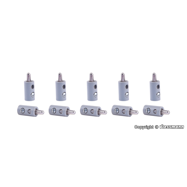 Viessmann Querlochstecker 2,5mm (alt), grau, 10 St&uuml;ck