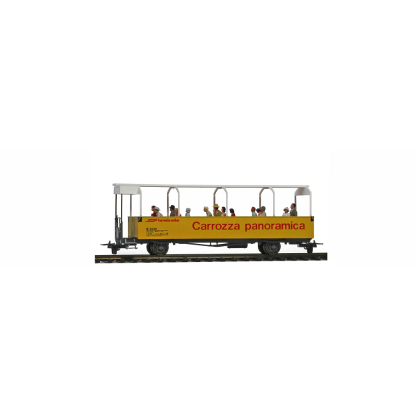 BEMO H0m Personenwagen B 2100 RhB, offener Aussichtswagen mit Figuren