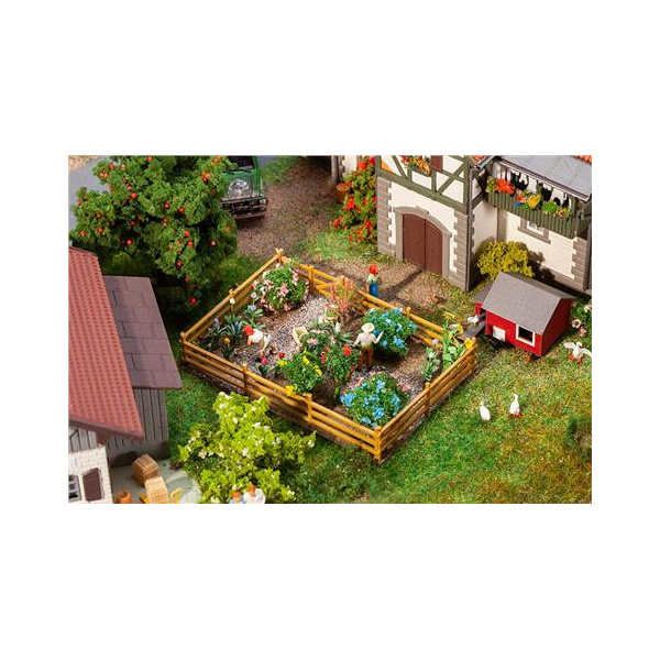 Faller H0 Ziergarten mit B&uuml;schen und Blumen