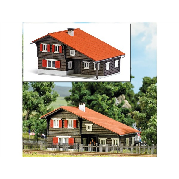 BUSCH H0 Bahnw&auml;rterthaus, RhB, Lasercut