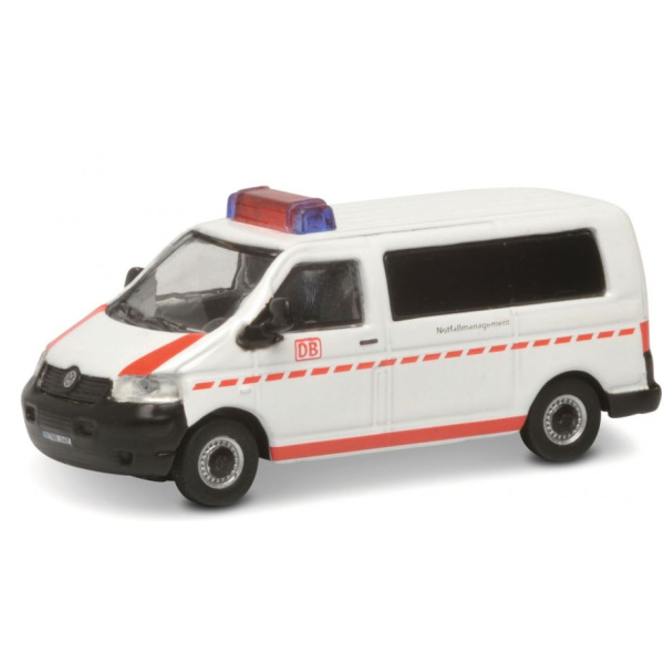 Schuco H0 VW T5 Bus VW T5 Kasten + 5er-Set Figuren DB Notfallmanagement, MHI 1:87