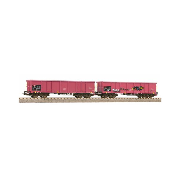 PIKO H0 DC Hochbordwagen Eaos, SBB CFF FFS, pink, 2er Set