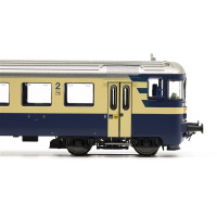 ESU H0 DC Steuerwagen Bt 951, BLS, blau/beige, Omega-Logo, Ep. VI