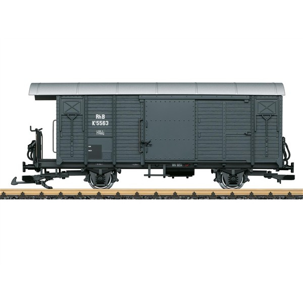 LGB G Gedeckter G&uuml;terwagen, RhB, grau