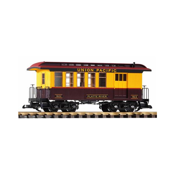 PIKO G DC Personen-/Gep&auml;ckwagen Union Pacific, gelb-braun