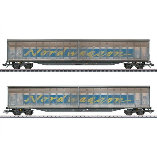 M&auml;rklin H0 Gro&szlig;raum-Schiebewandwagen-Set Habiins  "Nordwaggon"