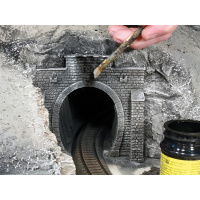NOCH H0 Tunnelwand gebogen, grau, 2 St&uuml;ck, 100mm lang