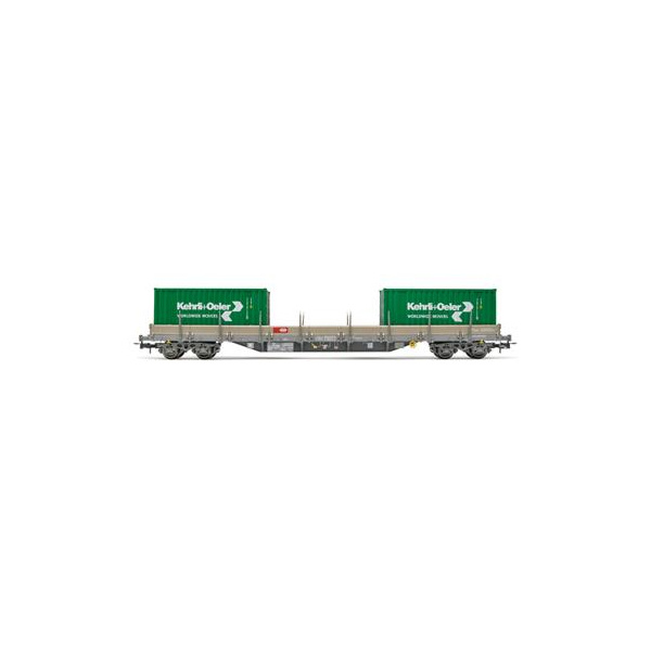 Rivarossi H0 DC Rungenwagen Res, 2x20 Container "Kehrli & Oeler"