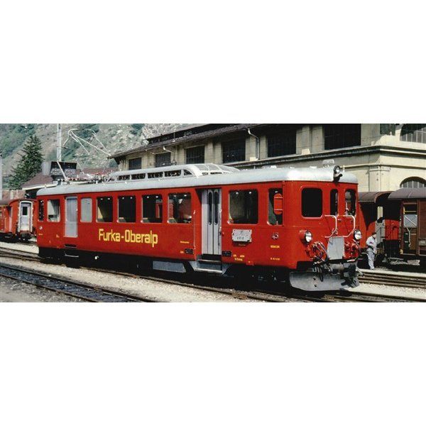 BEMO H0m Gep&auml;cktriebwagen BDeh 2/4 45, FO, dunkelrot, Beschrift. wei&szlig;/gelb