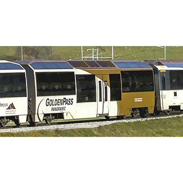 BEMO H0m Niederflurwagen Bs 233 MOB, wei&szlig;/gold, "GoldenPass Panoramic"