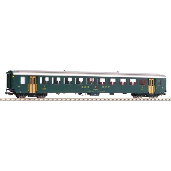 PIKO H0 DC Personenwagen SBB CFF FFS, EW I, B, 2. Kl., gr&uuml;n, altes Logo, Ep. IV