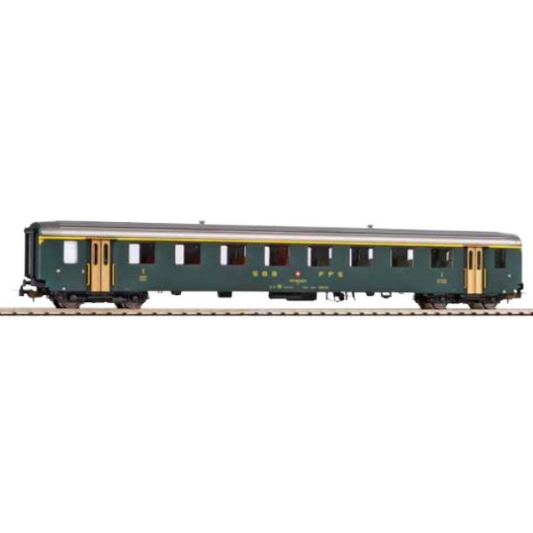 PIKO H0 DC Personenwagen SBB CFF FFS, EW I, A, 1. Kl., gr&uuml;n, altes Logo, Ep. IV