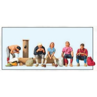 Preiser H0 Figuren, rastende Wanderer am Brunnen