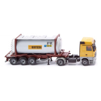 Wiking H0 MB Actros Tankcontainersattelzug Swap...
