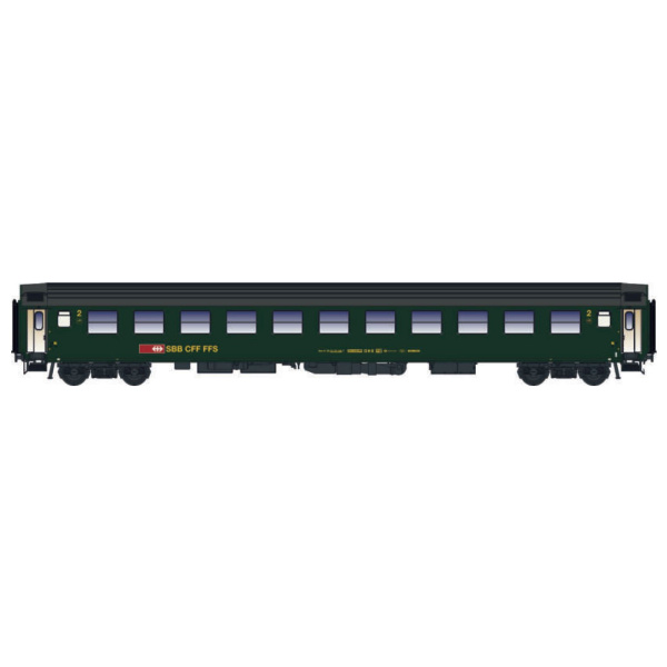 L.S. Models H0 DC SBB Schnellzugwagen UIC-X Bm 2. Kl., gr&uuml;n, neues Logo