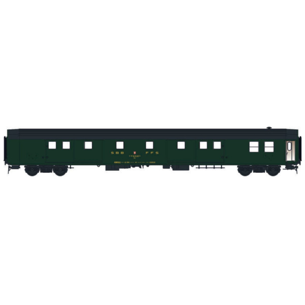 L.S. Models H0 DC SBB Schnellzug-Gep&auml;ckwagen UIC-X Dms, gr&uuml;n, altes Logo