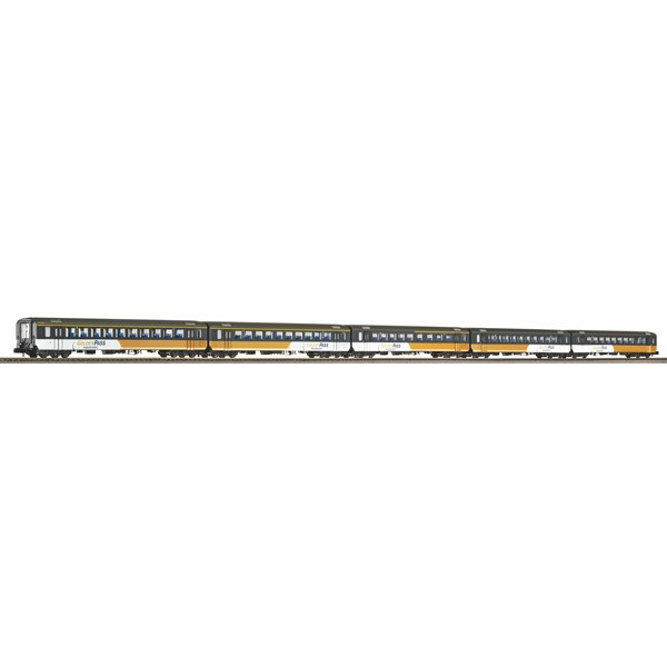 PIKO N DC 5er Set Personenwagen EW I Golden Pass BLS V