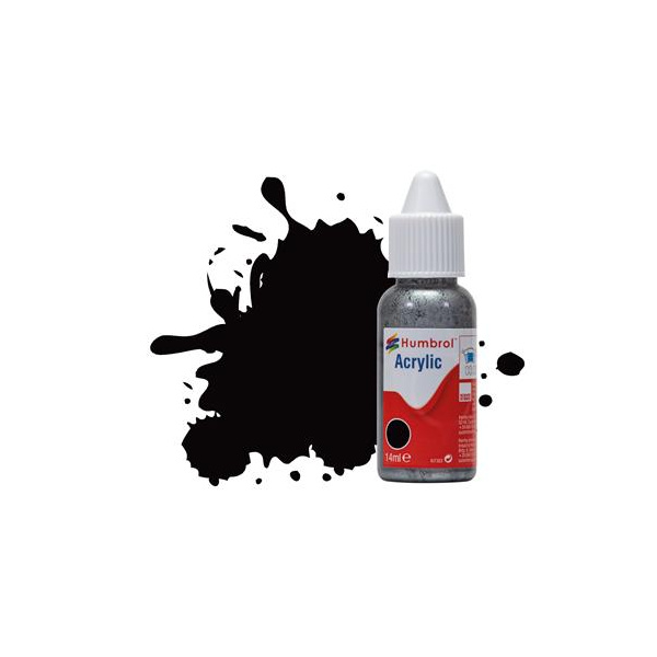 Humbrol Farbe Acryl Nr. 85 Kohlen-Schwarz satiniert, 14 ml
