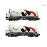 Roco H0 DC 2-tlg. Set: Silowagen, Wascosa/Holcim