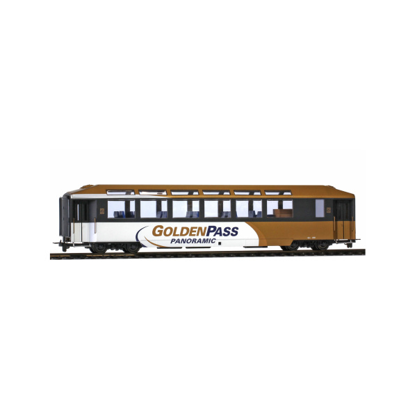 BEMO H0m Panoramawagen Brs 228 MOB "GoldenPass Panoramic", weiss/gold