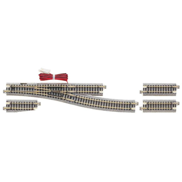 KATO N DC Weiche rechts Unitrak, R 481mm, 15&deg;, elektrischer Antrieb