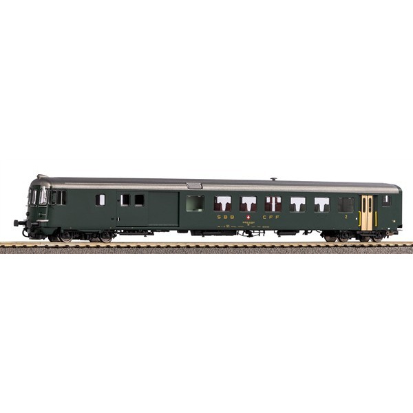 PIKO H0 DC Steuerwagen BDt EW II, SBB, gr&uuml;n, alte Schrift, analog, Innenbeleuchtung