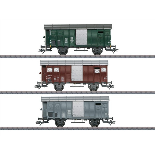 M&auml;rklin H0 AC G&uuml;terwagen-Set mit gedeckten G&uuml;terwagen K3 SBB