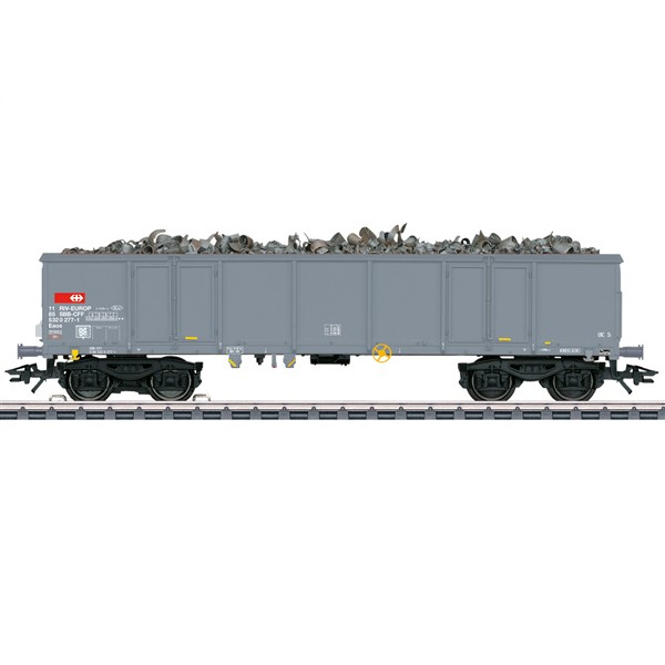 M&auml;rklin H0 AC Offener G&uuml;terwagen Eaos, SBB, grau, Schlusslicht
