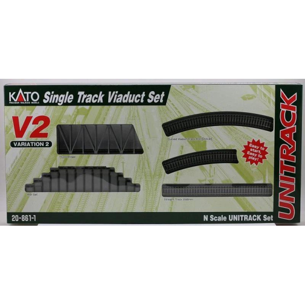KATO N DC Gleis Unitrak Variationsset V2, Rampen und Kastenbr&uuml;cke