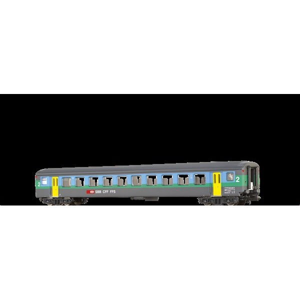 Brawa N DC Personenwagen EW II, B, 2. Kl., Papagei, neue Beschriftung SBB CFF FFS