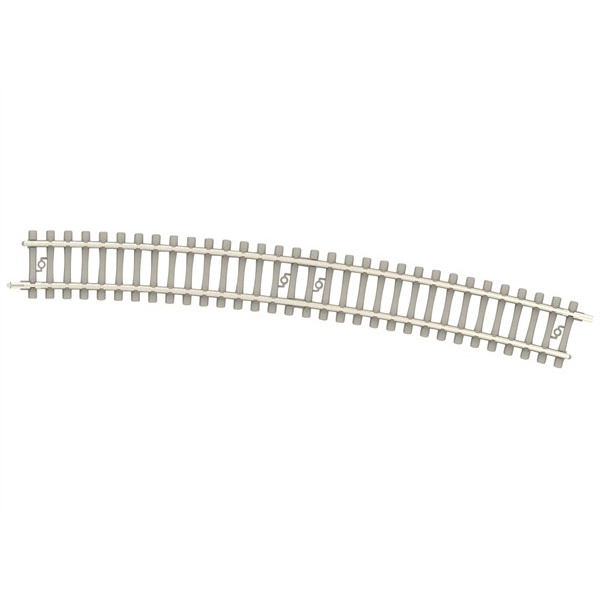 Minitrix N DC Gleis gebogen, R5, 492,6mm, 15&deg;, Betonschwellen