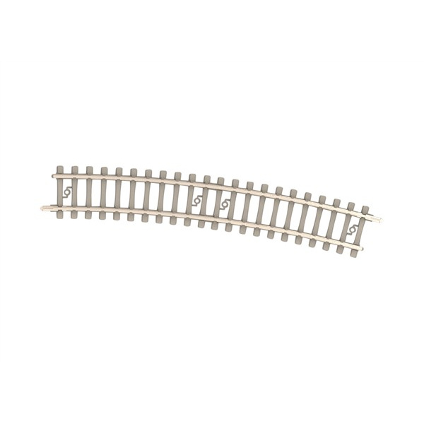 Minitrix N DC Gleis gebogen, R4, 362,6mm, 15&deg;, Betonschwellen