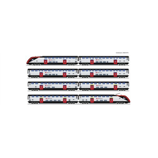 Roco H0 DC Triebzug RABe 502, IR 200, Doppelstock-Fernverkehrszug, SBB, digital Sound