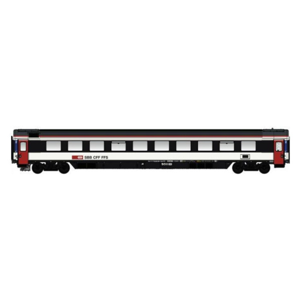 L.S. Models H0 DC Schnellzugwagen Bpm, SBB, EC, 2. Kl., Design 2022