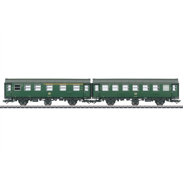 M&auml;rklin H0 AC Personenwagen 2er-Set Umbauwagen, DB, gr&uuml;n, Innenbeleuchtung