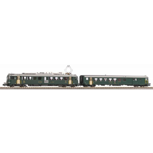 PIKO N DC Triebwagen RBe 4/4 1461, Steuerwagen BDt EW II, gr&uuml;n, analog