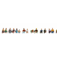 NOCH H0 Reisende sitzend, 18 Figuren