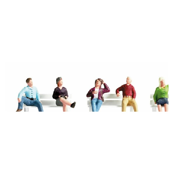 NOCH H0 Reisende sitzend, 6 Figuren