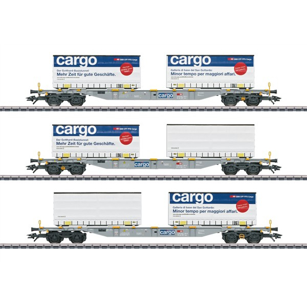 M&auml;rklin H0 AC Containertragwagen-Set SBB Cargo