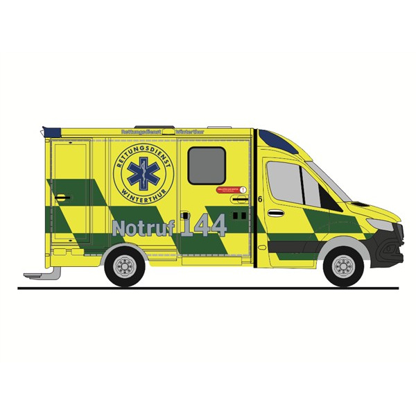 Rietze H0 System Strobel RTW &acute;18 Kantonsspital Winterthur (CH)