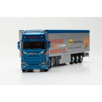 Herpa H0 Scania CR 20 HD Schubboden-Sattelzug "R&uuml;egsegger/Calag"