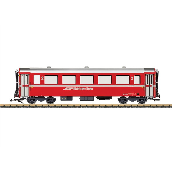 LGB G Personenwagen RhB EW I, 2. Kl., rot, Innenbeleuchtung