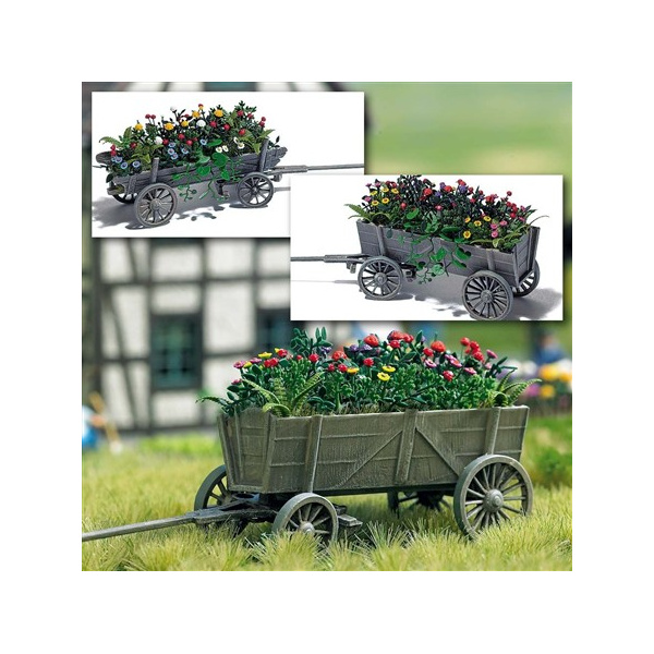 BUSCH H0 Holzwagen mit Blumen