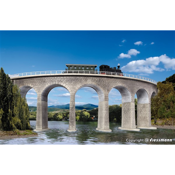 Kibri N/Z Albula-Viadukt mit Eisbrecherfundamenten, gebogen, eingleisig
