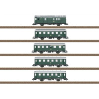Trix H0 DC Reisezugwagen-Set, DB, gr&uuml;n, 5-teilig,...