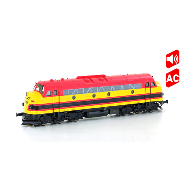 Heljan H0 AC Diesellokomotive NOHAB, Kansas City, gelb/rot, digital Sound