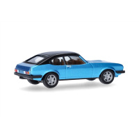Herpa H0 Ford Capri II mit Vinyldach, miamiblaumetallic