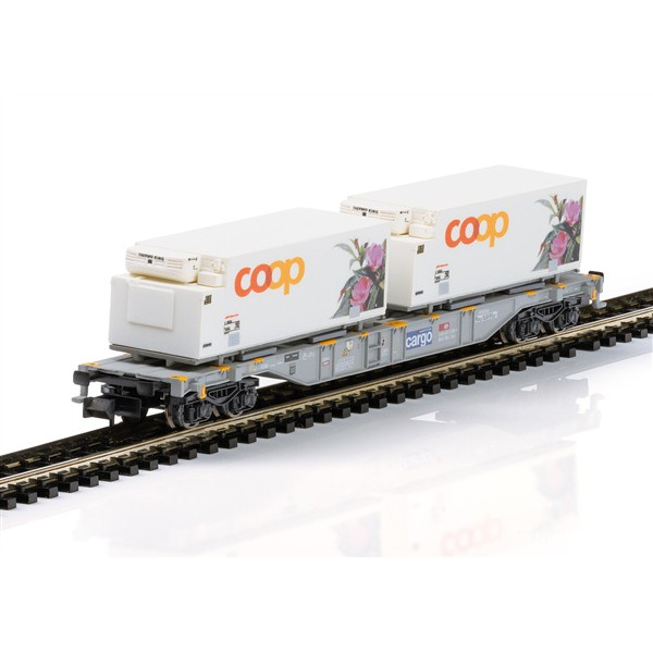 Minitrix N DC Containertragwagen "coop&reg;" Edellieschen