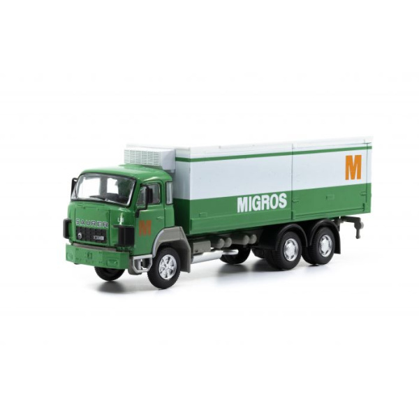 ACE Saurer D330B F6x2 Frigo MIGROS, gr&uuml;n/weiss
